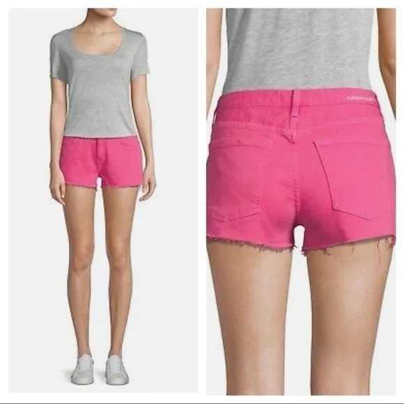Current/Elliott The Boyfriend Cutoff Denim Shorts, Fandango Pink - Size 26 - Picture 3 of 13